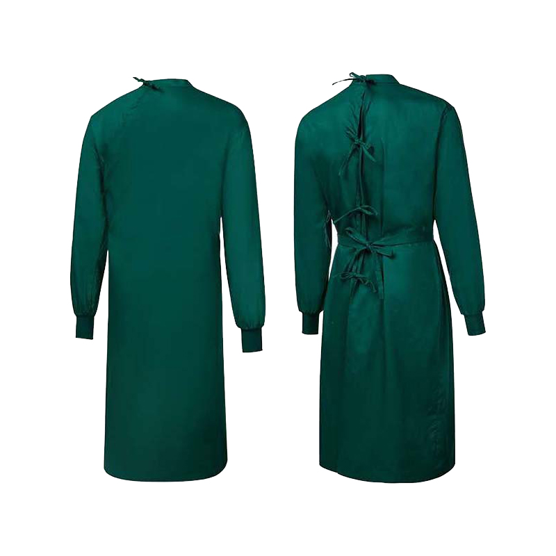Fabryczna sprzedaż bawełniana ciemnozielone suknie chirurgiczne zmywalne